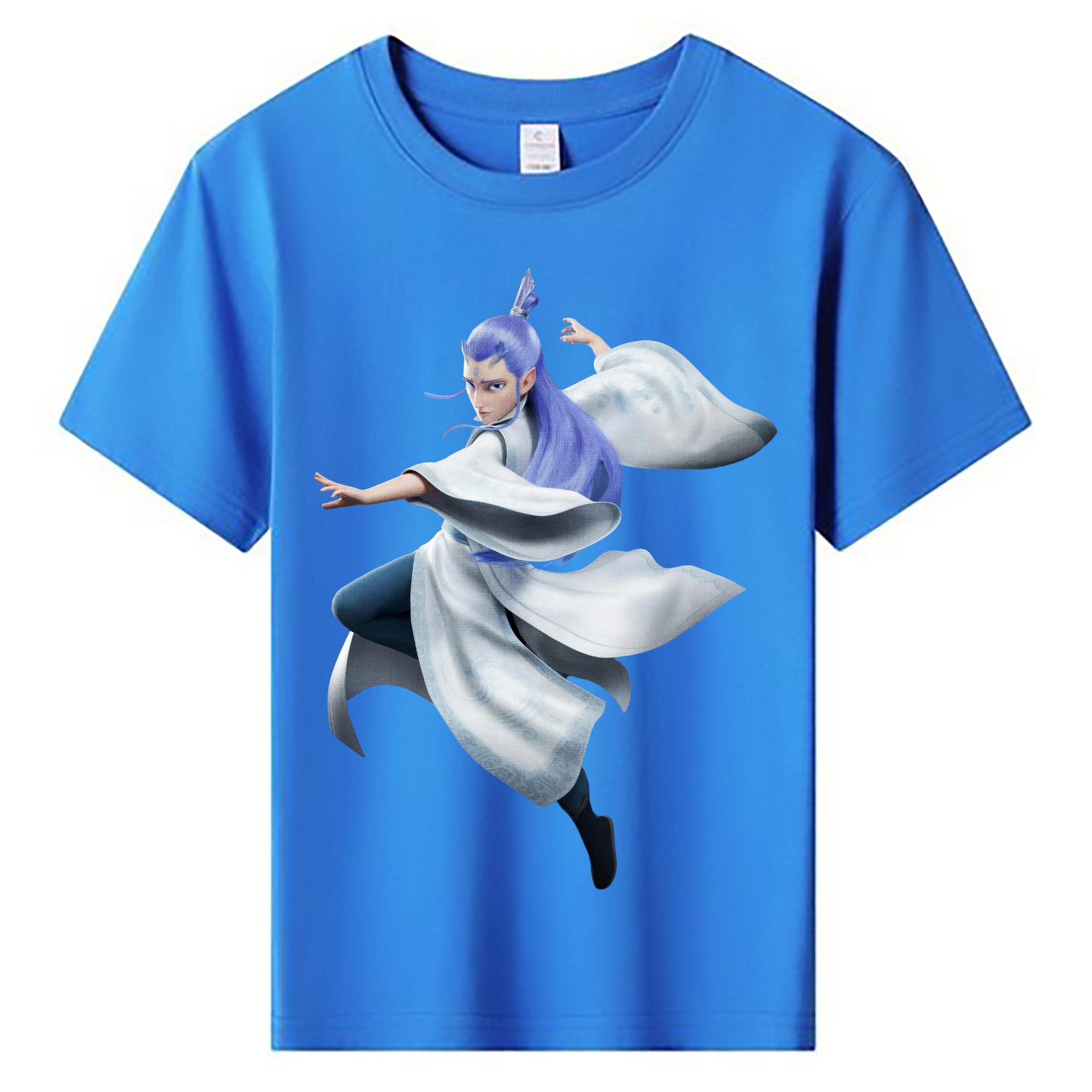 （画像用） Ne Zha 2 ナタ 魔童の大暴れ 綿100％キッズTシャツ（フロントプリント）